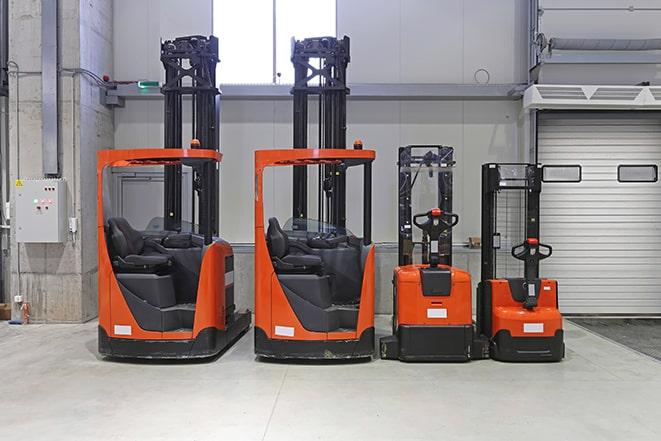 industrial forklifts at a construction site